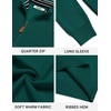 image:imageCOOFANDY Mens Quarter Zip Sweater Casual Lightweight Knit Pullover SweaterGreen