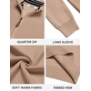 image:imageCOOFANDY Mens Quarter Zip Sweater Casual Lightweight Knit Pullover SweaterKhaki