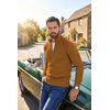 image:imageCOOFANDY Mens Quarter Zip Sweater Casual Lightweight Knit Pullover SweaterLight Brown