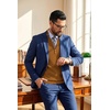 image:imageCOOFANDY Mens Quarter Zip Sweater Casual Lightweight Knit Pullover SweaterLight Brown