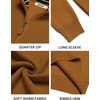 image:imageCOOFANDY Mens Quarter Zip Sweater Casual Lightweight Knit Pullover SweaterLight Brown
