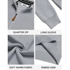 image:imageCOOFANDY Mens Quarter Zip Sweater Casual Lightweight Knit Pullover SweaterLight Gray