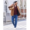 image:imageCOOFANDY Mens Quarter Zip Sweater Casual Lightweight Knit Pullover SweaterWine Red