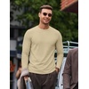 image:imageCOOFANDY Mens Ribbed TShirts Muscle Fit Long Sleeve Casual Crew Neck Tee ShirtsBeige