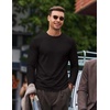 image:imageCOOFANDY Mens Ribbed TShirts Muscle Fit Long Sleeve Casual Crew Neck Tee ShirtsBlack