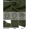 image:imageCOOFANDY Mens Ribbed TShirts Muscle Fit Long Sleeve Casual Crew Neck Tee ShirtsDark Army Green
