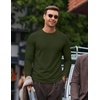 image:imageCOOFANDY Mens Ribbed TShirts Muscle Fit Long Sleeve Casual Crew Neck Tee ShirtsDark Army Green