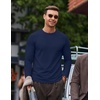 image:imageCOOFANDY Mens Ribbed TShirts Muscle Fit Long Sleeve Casual Crew Neck Tee ShirtsNavy Blue