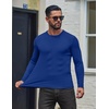image:imageCOOFANDY Mens Ribbed TShirts Muscle Fit Long Sleeve Casual Crew Neck Tee ShirtsRoyal Blue