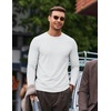 image:imageCOOFANDY Mens Ribbed TShirts Muscle Fit Long Sleeve Casual Crew Neck Tee ShirtsWhite