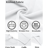 image:imageCOOFANDY Mens Ribbed TShirts Muscle Fit Long Sleeve Casual Crew Neck Tee ShirtsWhite