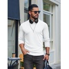 image:imageCOOFANDY Mens Ribbed TShirts Muscle Fit Long Sleeve Casual Crew Neck Tee ShirtsWhite