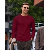 image:imageCOOFANDY Mens Ribbed TShirts Muscle Fit Long Sleeve Casual Crew Neck Tee ShirtsWine Red