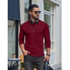image:imageCOOFANDY Mens Ribbed TShirts Muscle Fit Long Sleeve Casual Crew Neck Tee ShirtsWine Red