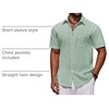 image:imageCOOFANDY Mens Short Sleeve Cotton Button Down Shirts Linen Beach ShirtsSage Green
