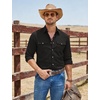image:imageCOOFANDY Mens Western Cowboy Shirts Casual Button Down Shirt Long SleeveBlack