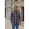 image:imageCOOFANDY Mens Western Cowboy Shirts Casual Button Down Shirt Long SleeveDark Blue Plaid