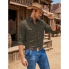 image:imageCOOFANDY Mens Western Cowboy Shirts Casual Button Down Shirt Long SleeveDark Green