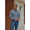 image:imageCOOFANDY Mens Western Cowboy Shirts Casual Button Down Shirt Long SleeveGrey Blue