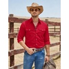 image:imageCOOFANDY Mens Western Cowboy Shirts Casual Button Down Shirt Long SleeveRed