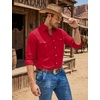 image:imageCOOFANDY Mens Western Cowboy Shirts Casual Button Down Shirt Long SleeveRed