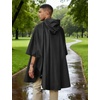 image:imageCOOFANDY Rain Ponchos for Adults Full Zip Lightweight Rain Jackets Waterproof Packable Raincoats with Hood Hiking CampingBlack