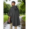image:imageCOOFANDY Rain Ponchos for Adults Full Zip Lightweight Rain Jackets Waterproof Packable Raincoats with Hood Hiking CampingDark Grey