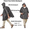 image:imageCOOFANDY Rain Ponchos for Adults Full Zip Lightweight Rain Jackets Waterproof Packable Raincoats with Hood Hiking CampingDark Grey