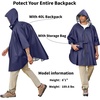 image:imageCOOFANDY Rain Ponchos for Adults Full Zip Lightweight Rain Jackets Waterproof Packable Raincoats with Hood Hiking CampingNavy Blue