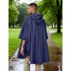 image:imageCOOFANDY Rain Ponchos for Adults Full Zip Lightweight Rain Jackets Waterproof Packable Raincoats with Hood Hiking CampingNavy Blue