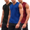 image:imageCOOFANDY Mens 3 Pack Workout Tank Tops Gym V Neck Sleeveless Tee Shirts03wine RedRoyal BlueBlack