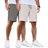 image:imageCOOFANDY Mens Casual Shorts Cotton Elastic Waist Drawstring Summer Shorts2 Pack  Dark Grey  Light Grey