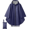 image:imageCOOFANDY Rain Ponchos for Adults Full Zip Lightweight Rain Jackets Waterproof Packable Raincoats with Hood Hiking CampingNavy Blue