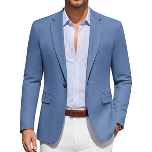 image:imageCOOFANDY Men Casual Blazer Wrinkle Free Sports Coat One Button Suit JacketBlue