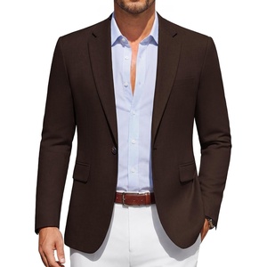 image:imageCOOFANDY Men Casual Blazer Wrinkle Free Sports Coat One Button Suit JacketBrown
