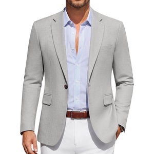image:imageCOOFANDY Men Casual Blazer Wrinkle Free Sports Coat One Button Suit JacketLight Grey
