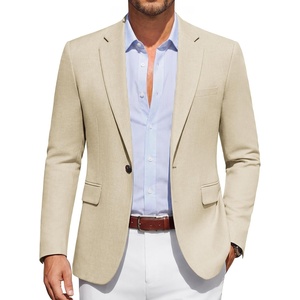 image:imageCOOFANDY Men Casual Blazer Wrinkle Free Sports Coat One Button Suit JacketLight Khaki