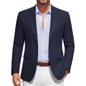image:imageCOOFANDY Men Casual Blazer Wrinkle Free Sports Coat One Button Suit JacketNavy Blue