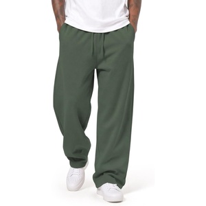 image:imageCOOFANDY Mens Baggy Sweatpants Wide Leg Cotton Fleece Open Bottom SweatpantDark Green