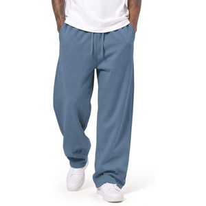 image:imageCOOFANDY Mens Baggy Sweatpants Wide Leg Cotton Fleece Open Bottom SweatpantDenim Blue
