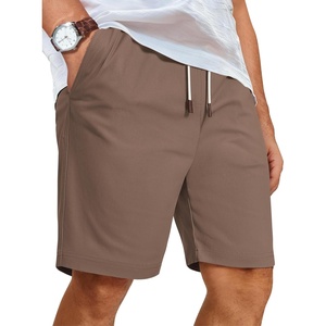 image:imageCOOFANDY Mens Casual Shorts Cotton Elastic Waist Drawstring Beach ShortsBrown