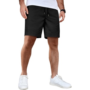 image:imageCOOFANDY Mens Casual Shorts Cotton Elastic Waist Drawstring Summer ShortsBlack
