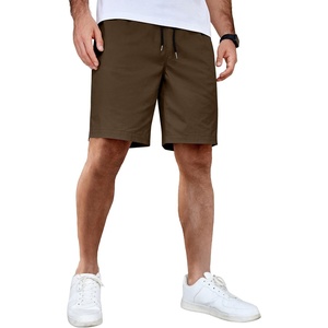 image:imageCOOFANDY Mens Casual Shorts Cotton Elastic Waist Drawstring Summer ShortsBrown