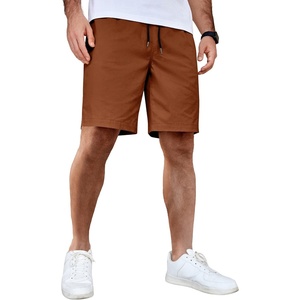 image:imageCOOFANDY Mens Casual Shorts Cotton Elastic Waist Drawstring Summer ShortsClay Brown