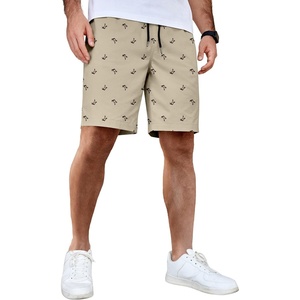 image:imageCOOFANDY Mens Casual Shorts Cotton Elastic Waist Drawstring Summer ShortsCoconut Tree Light Khaki