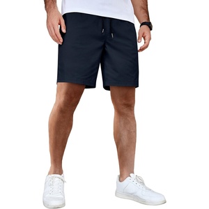 image:imageCOOFANDY Mens Casual Shorts Cotton Elastic Waist Drawstring Summer ShortsDark Navy Blue
