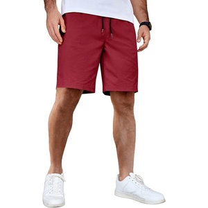 image:imageCOOFANDY Mens Casual Shorts Cotton Elastic Waist Drawstring Summer ShortsDark Red