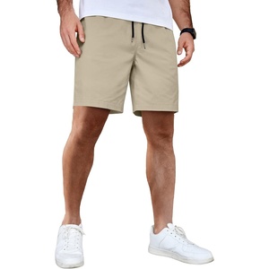 image:imageCOOFANDY Mens Casual Shorts Cotton Elastic Waist Drawstring Summer ShortsLight Khaki