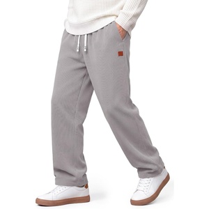image:imageCOOFANDY Mens Corduroy Pants Casual Elastic Waist Drawstring SweatpantsLight Grey