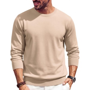 image:imageCOOFANDY Mens Crewneck Sweater Casual Knit Long Sleeve Lightweight PulloverCream